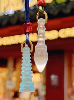 灵隐文创琉璃考试套装多色琉璃逢考笔过吊坠学生饰品2531