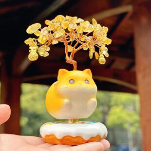 发才树转转猫 转大Q才才猫 3月限定 7712 可爱猫猫桌面摆件