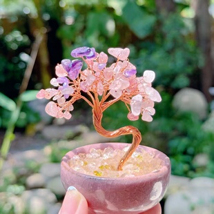 灵隐文创景区财财树富桂树粉色紫色水水招财桌面多宝摆件装饰7212