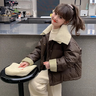 免洗女童冬装棉衣2025新款洋气中大童免洗羽绒棉袄时髦加厚棉服外