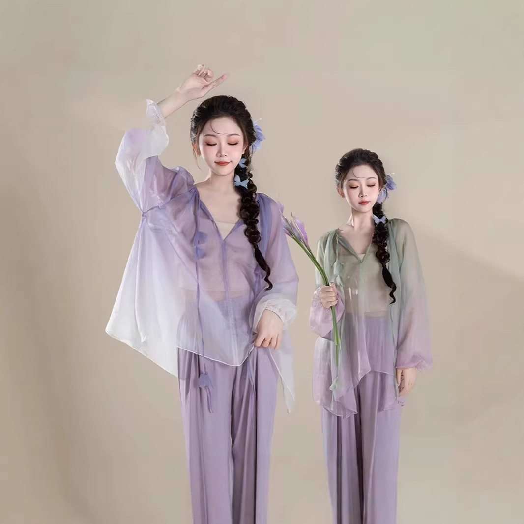 古典舞蹈服2026新款飘逸仙气日常身韵纱衣中国舞艺考练功服演出服