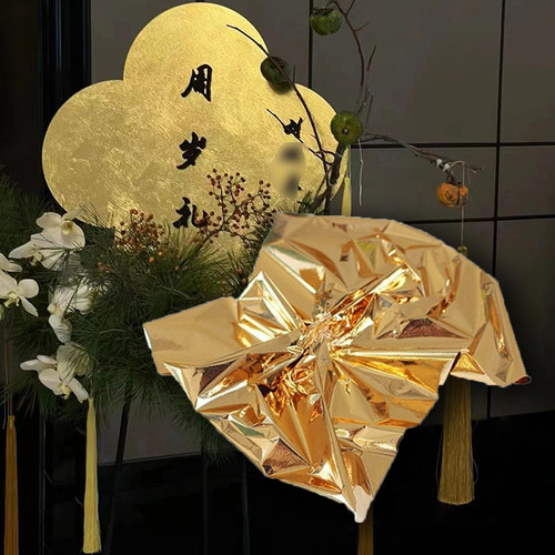 手工黏贴婚庆金箔纸kt板场景布置