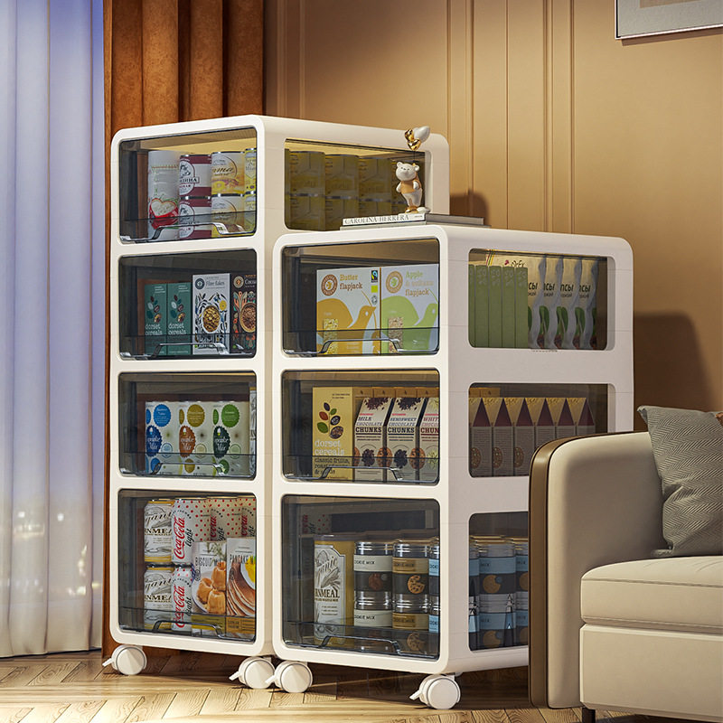零食柜家用客厅抽屉式可移动沙发边厨房收纳架婴儿儿童玩具储物柜