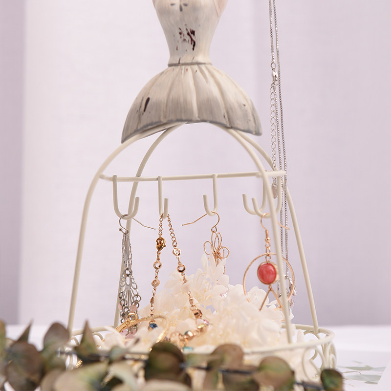 무료 배송 공주 보석 랙 유럽 스타일 회전 귀걸이 랙 복고풍 목걸이 디스플레이 랙 귀걸이 벨벳 보석 보관 랙