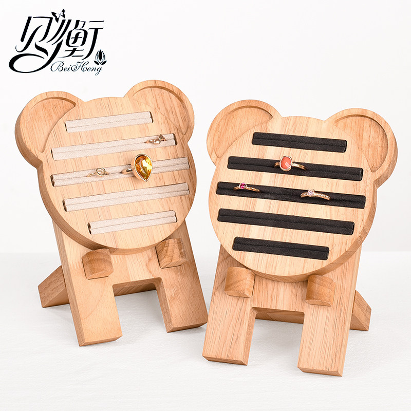 단단한 나무 링 보드 쥬얼리 디스플레이 스탠드 나무 귀걸이 보드 나무 디스플레이 스탠드 데스크탑 쥬얼리 디스플레이 소품