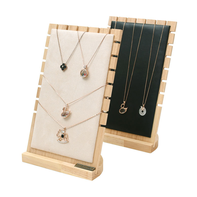 단단한 나무 목걸이 랙 벨벳 쥬얼리 랙 쥬얼리 랙 펜던트 스토리지 랙 가죽 디스플레이 카운터 디스플레이 소품