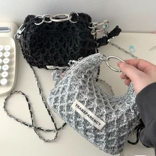 【配件】皮质pu包底银色饺子包配件链条手工包包DIY配件