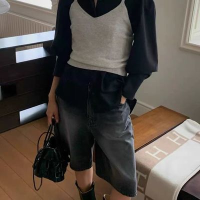 韩国东大门25年春季新款时尚百搭高腰显瘦牛仔裤女a161