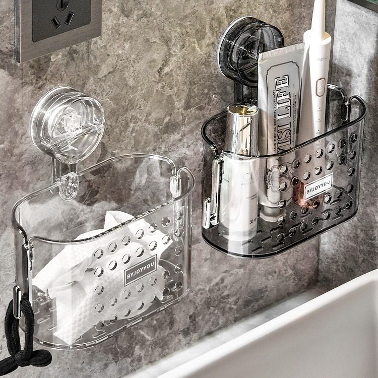 吸盘置物架卫生间浴室架子免打孔洗手间洗漱台挂篮壁挂家用收纳架,收纳整理,洗脸巾收纳盒,淘宝优惠券,粉丝福利购,淘宝优惠卷