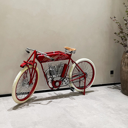 工业风酒吧服装店摩托车金属模型