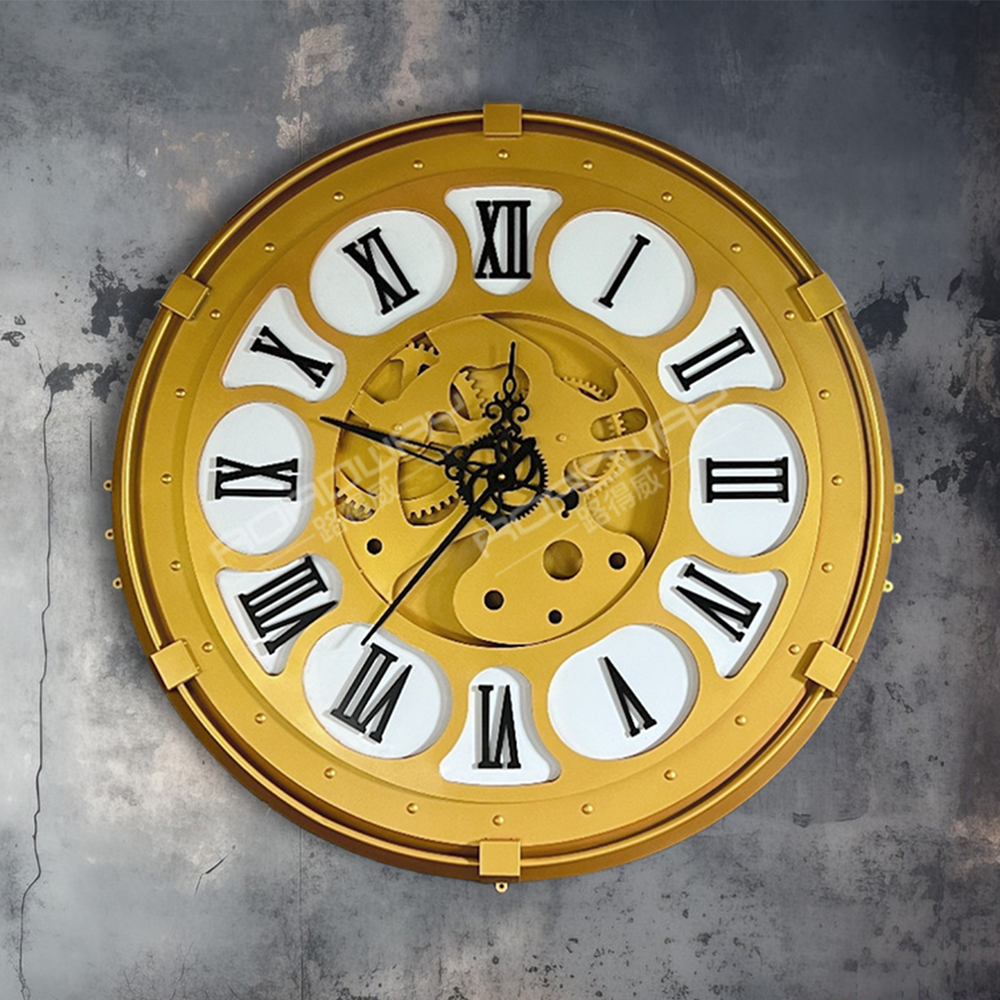 创意复古朋克工业风金属机械齿轮钟表 酒吧KTV背景墙吊顶挂件装饰
