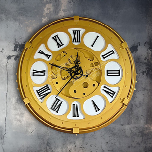 创意复古朋克工业风金属机械齿轮钟表 饰 酒吧KTV背景墙吊顶挂件装