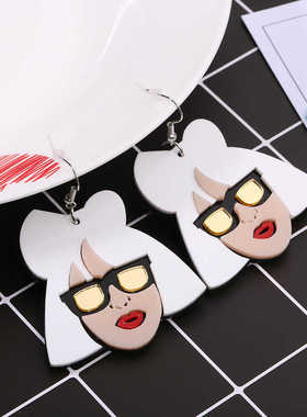 PGAGA女孩头像蝴蝶结可爱度假夸张耳环钉针拍照