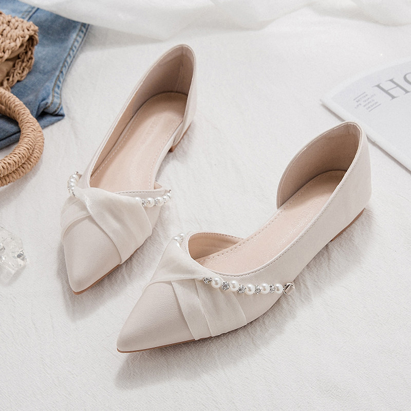 2026新款夏季女鞋尖头浅口平底鞋法式晚晚风温柔软底配裙子单鞋女