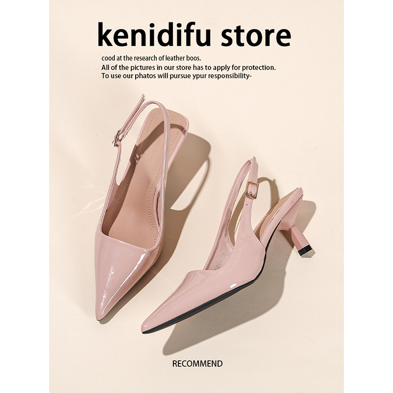 细跟高跟鞋包头凉鞋子女2026夏季新款后空单鞋时装凉鞋配裙子