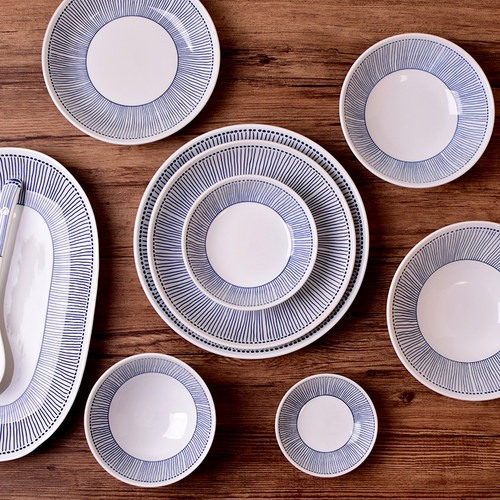 釉下彩高温碗盘斗碗饭碗汤盘陶瓷