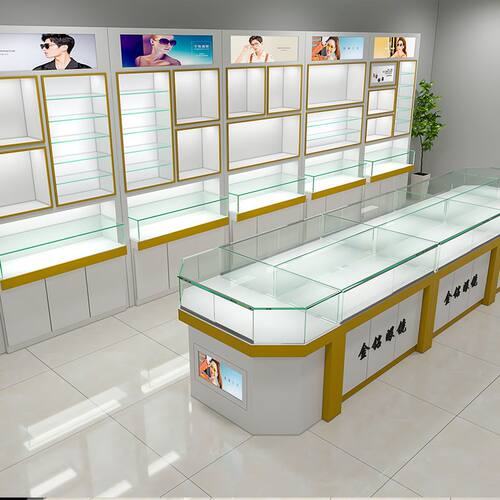 商用眼镜柜台陈列展店实木
