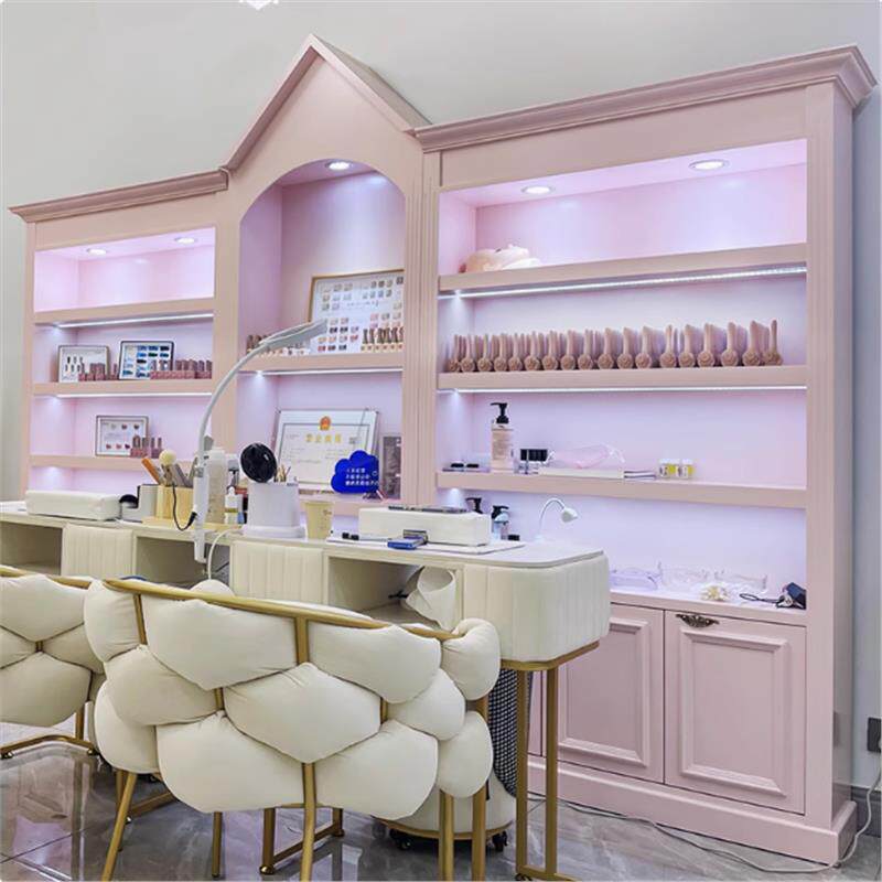 柜台定制欧式包包展柜化妆品美甲护肤品展示柜美容院货架鞋子柜