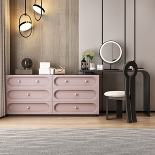 多巴胺2026新款卧室梳妆台斗柜一体带抽屉伸缩收纳化妆桌椅组合