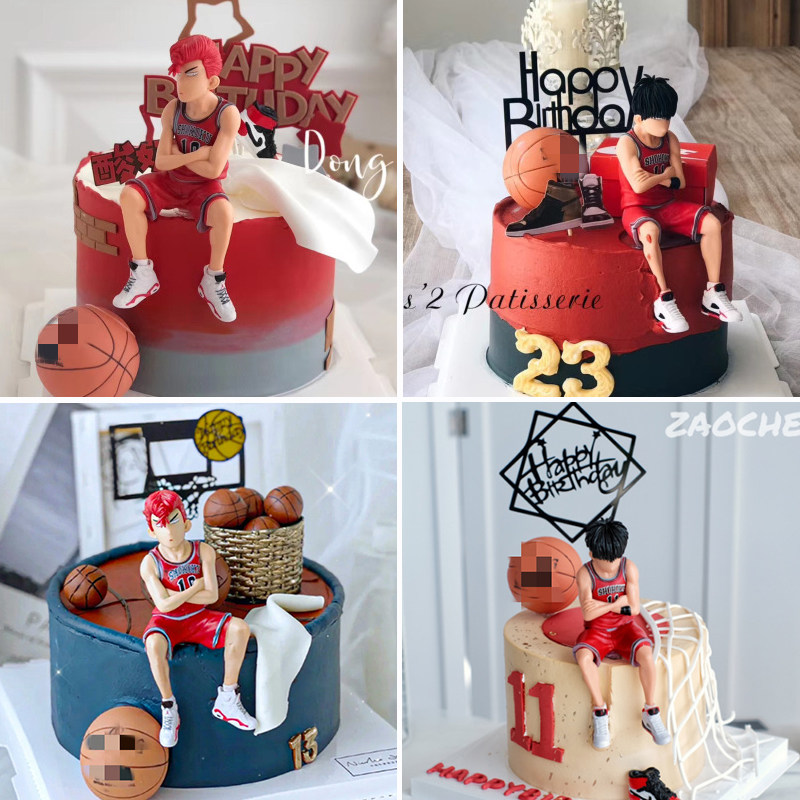 男孩篮球鞋子生日蛋糕烘焙装饰品运动灌篮创意甜品台插件摆件插牌