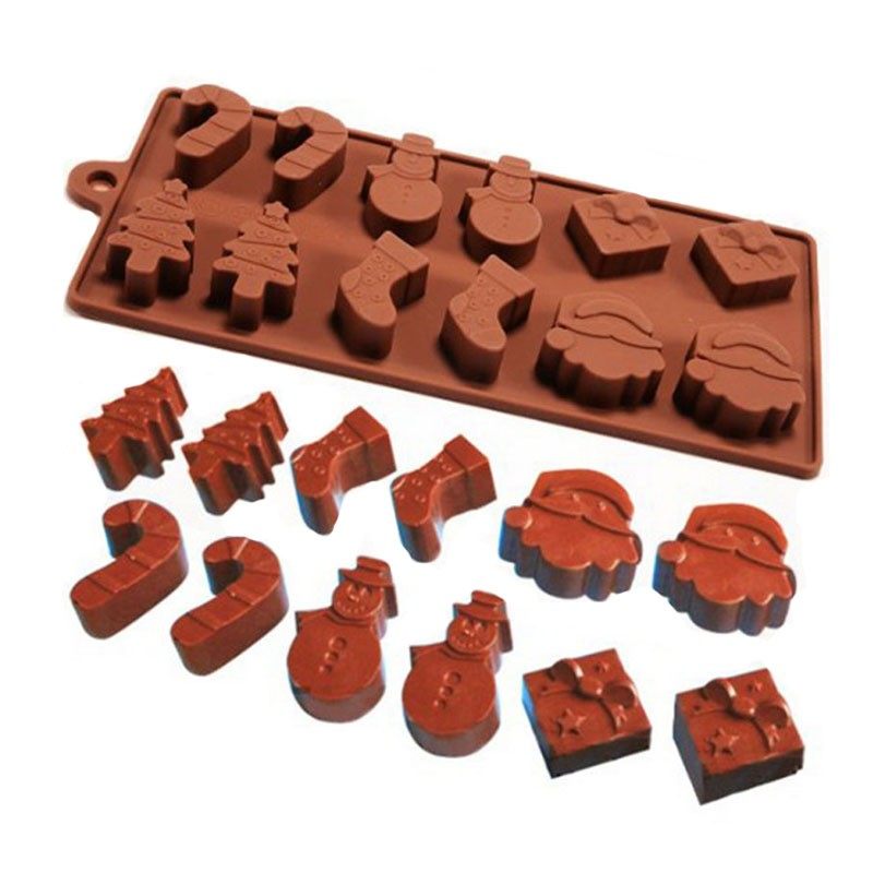 圣诞老人圣诞袜圣诞树巧克力糖果棒棒糖饼干甜点甜品家用烘培模具