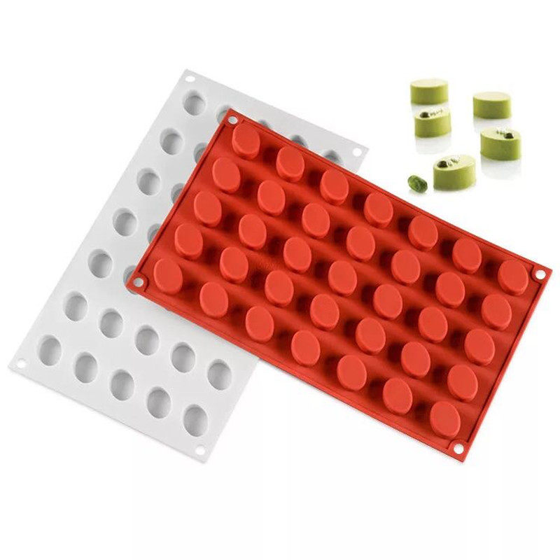 35连孔扁平椭圆形巧克力奶糖果点心DIY烘培月饼夹心流心馅料模具