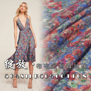 绽放●轻柔碎花宽幅真丝棉面料夏季衬衫料