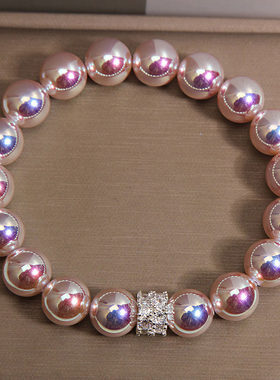 曼塔玫瑰极光贝珠手链女轻奢小众高级感强光珍珠手串气质百搭手饰