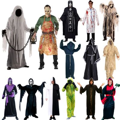 万圣节吸血鬼伯爵巫师长袍演出服装鬼屋吓人NPC幽灵恶魔衣服