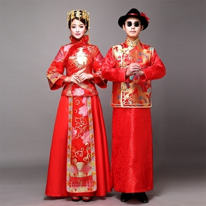 中式婚礼结婚礼服男女情侣秀禾服装敬酒马褂龙凤褂婚礼古装喜服