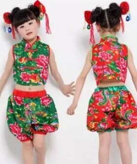 六一演出女童汉族风舞蹈服