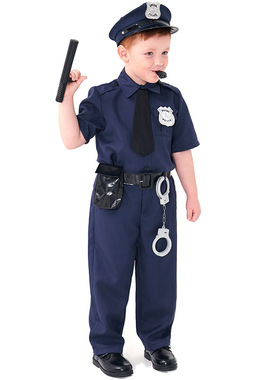 万圣节蓝色儿童安全员角色扮演演出服装玩具节日派对工作服