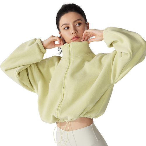 羊羔绒立领运动舞蹈保暖外套