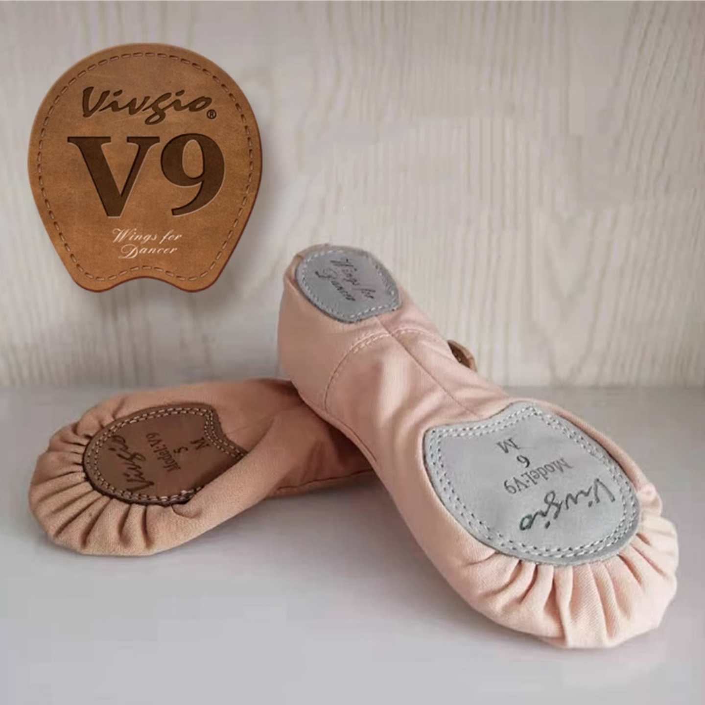 Vivgio艺尊两底芭蕾舞鞋练功鞋免系带全弹力粉色软鞋猫爪鞋V9