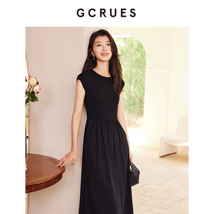 针织拼接连衣裙夏a字裙长裙G06Q08A0242C CC家居控 gcrues无袖