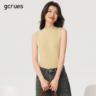 百搭PCDA1152 CC家居控 gcrues简约毛织背心春秋新款 女装