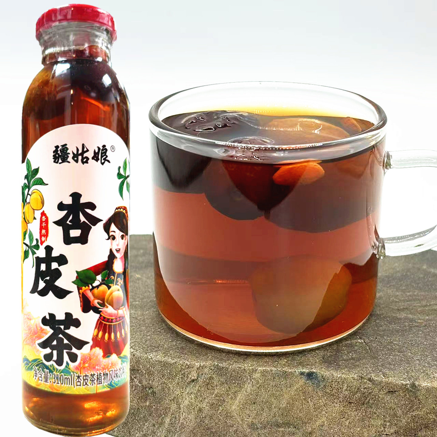 新疆疆姑娘杏皮茶310ml饮料真果干杏干红枣枸杞熬制特色解暑饮品