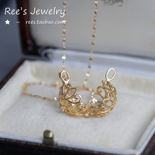 18k真金天然钻石 梦匣子 盒子款 珍珠笼设计款 项链 吊坠 Rees