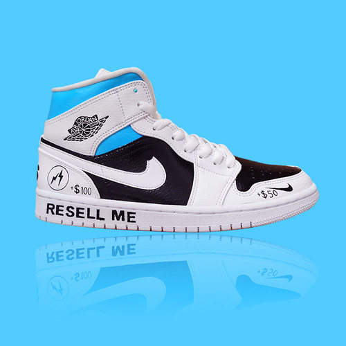 球鞋定制手绘AJ1手工订制彩绘画