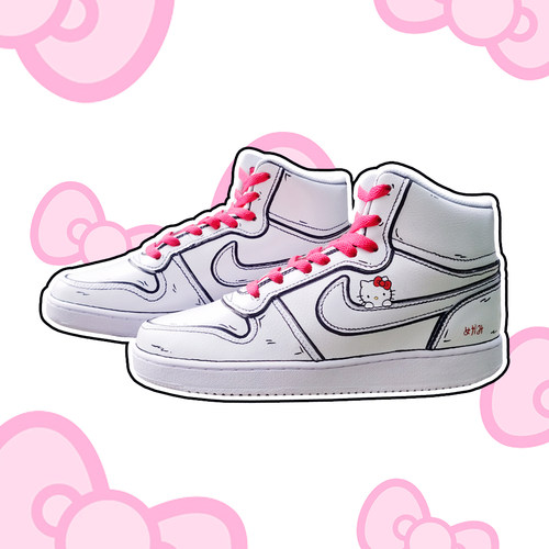HP手绘定制球鞋二次元helloKitty