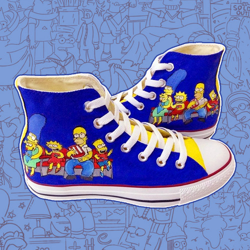 辛普森一家DIY彩绘aj1手绘鞋定制