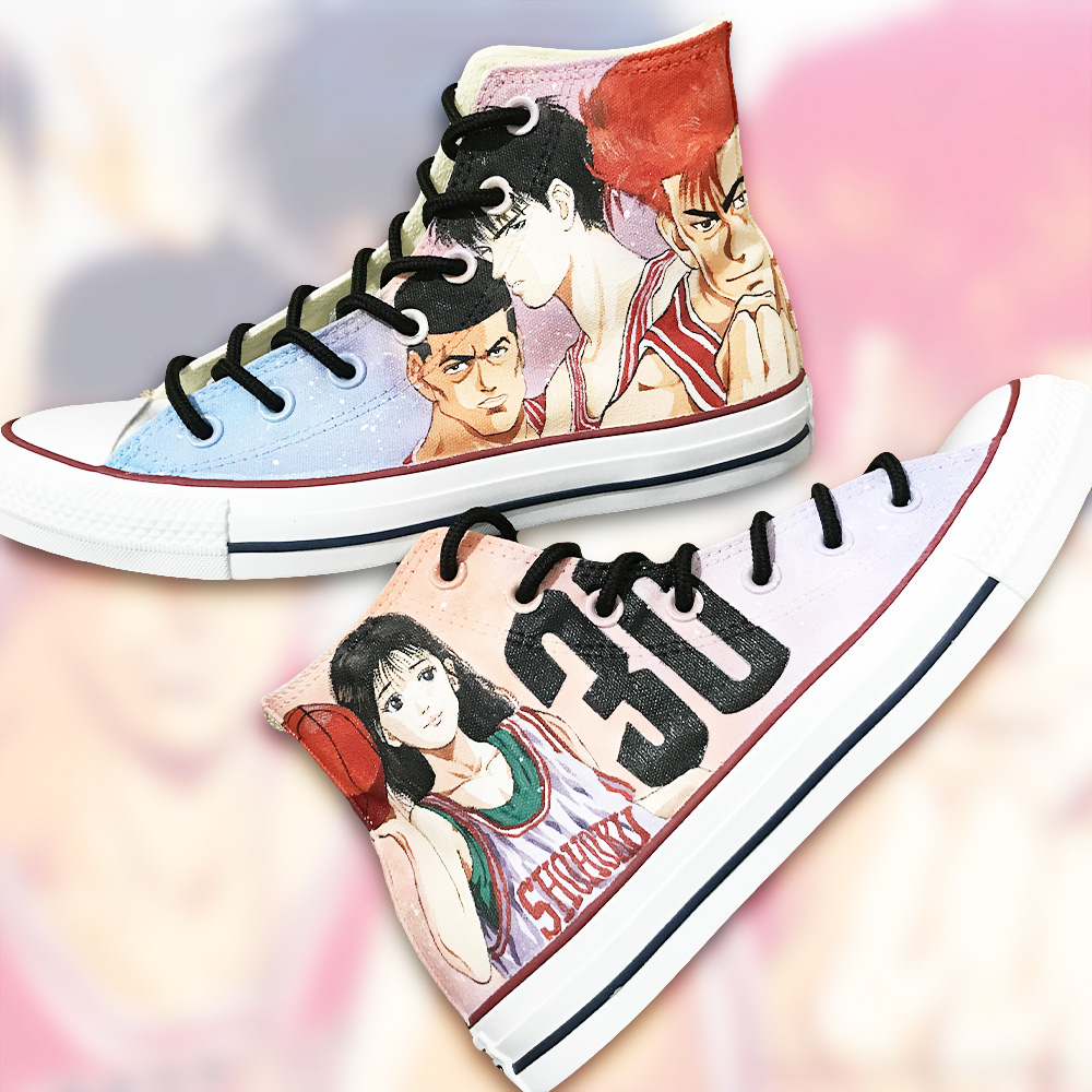 HP手绘代画个性定制帆布鞋DIY灌篮高手樱木花道晴子动漫彩绘情侣