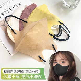 夏季口罩轻薄透气防晒一次性女高颜值3d立体超薄款单层一层两层