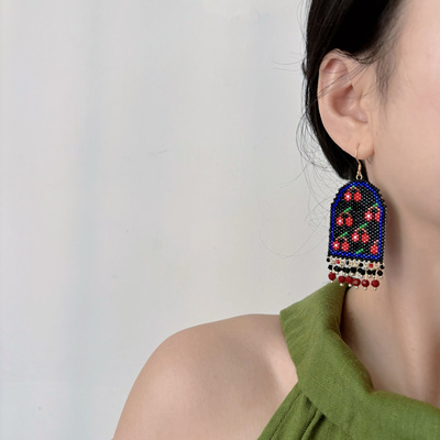 YIBRLI意彼莉 串珠春夏耳饰 手工小众女耳环米珠原创气质耳饰一对