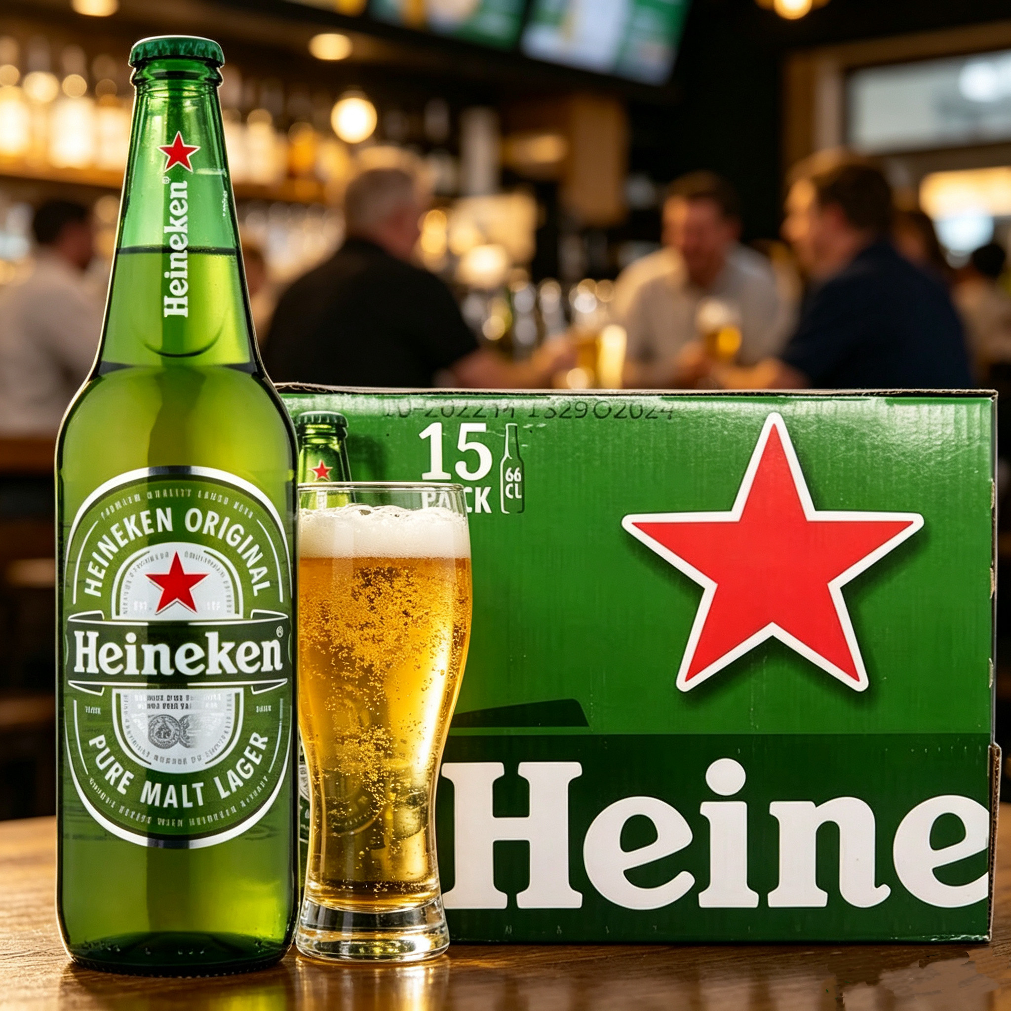 Heineken/意大利原装进口喜力啤酒660ml*15瓶啤酒超大瓶装黄啤酒