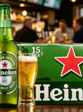 Heineken/意大利原装进口喜力啤酒660ml*15瓶啤酒超大瓶装黄啤酒