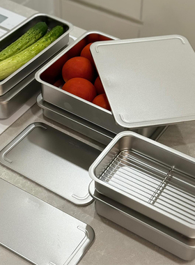 韩国vatya不锈钢料理盒洗菜备菜分类沥水盒食物储存盒冷冻保鲜盒