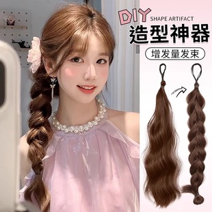 假发辫子女麻花辫侧编发神器短发低马尾仿真发增发量蓬松盘发头饰