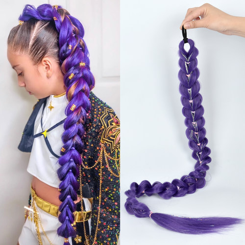 紫色kpop猎魔女团鲁米cos马尾