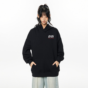 男女生宽松套头连帽卫衣 OIOI官方正品 潮牌情侣款 美式 百搭秋冬季